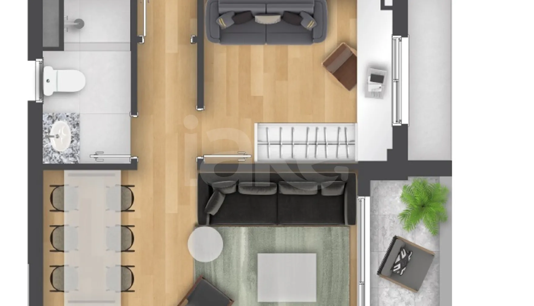 Planta — Apartamento 65,82 m²