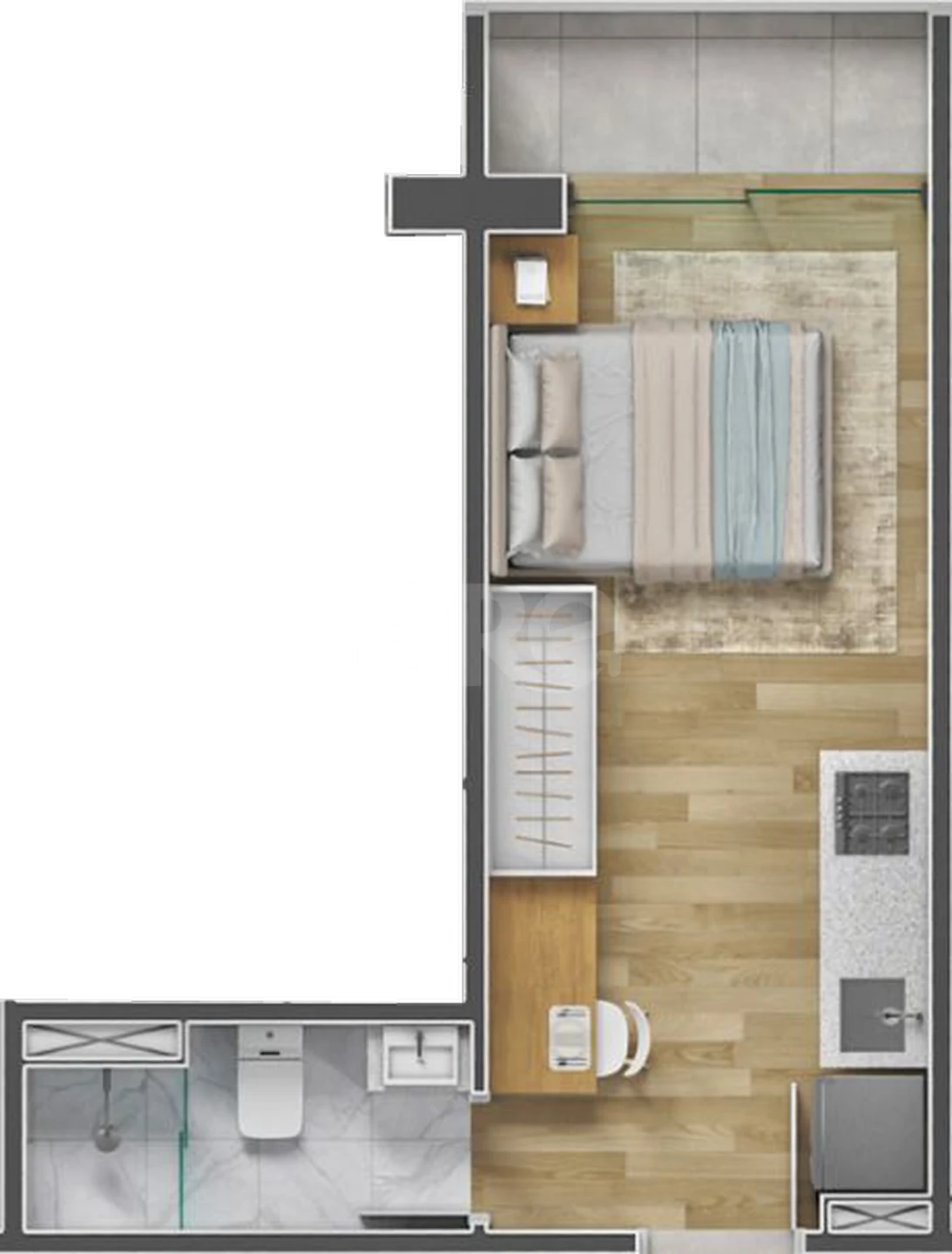 Planta — Studio 20,94 m²