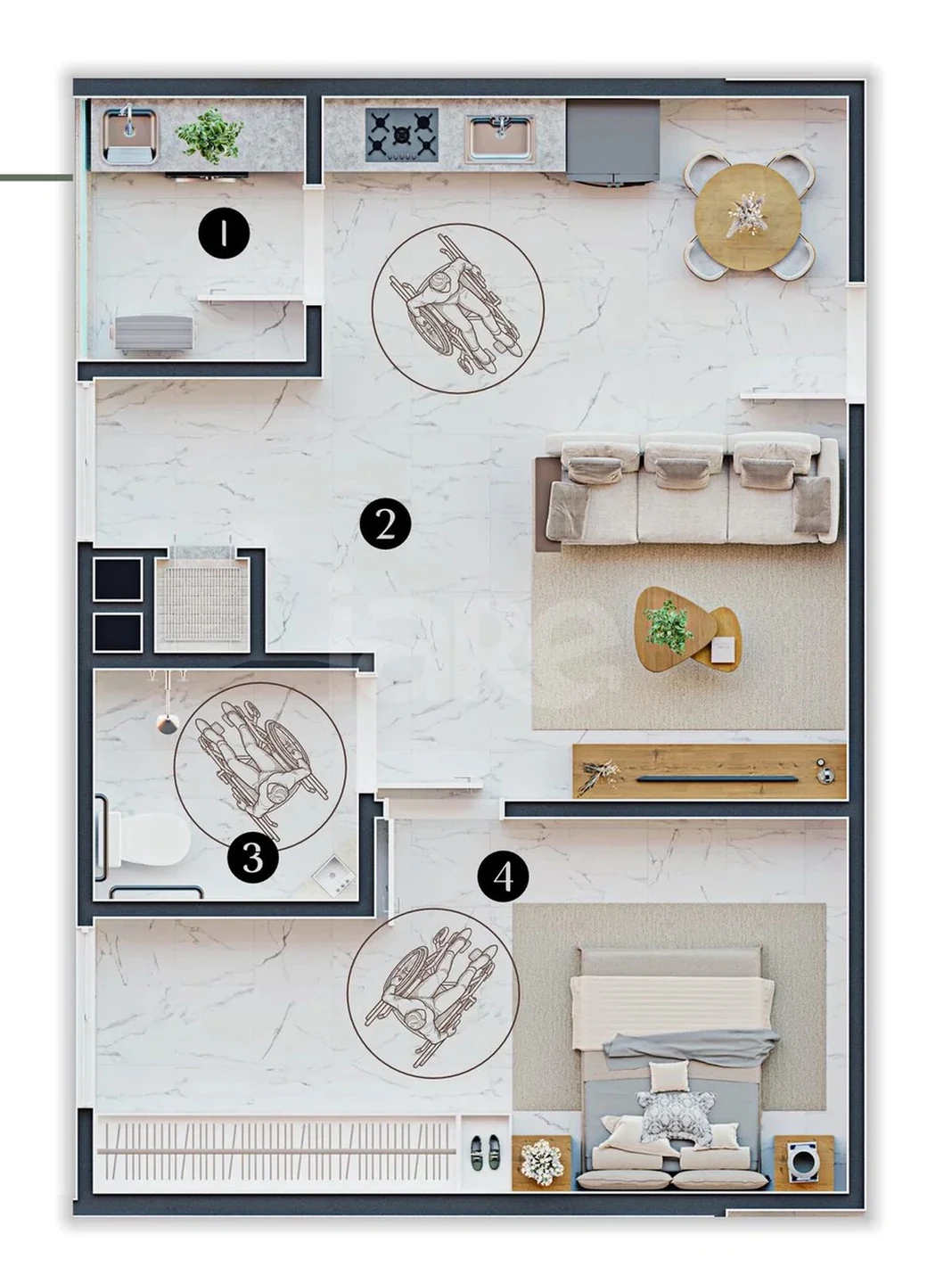 Planta — Apartamento 51,87 m²
