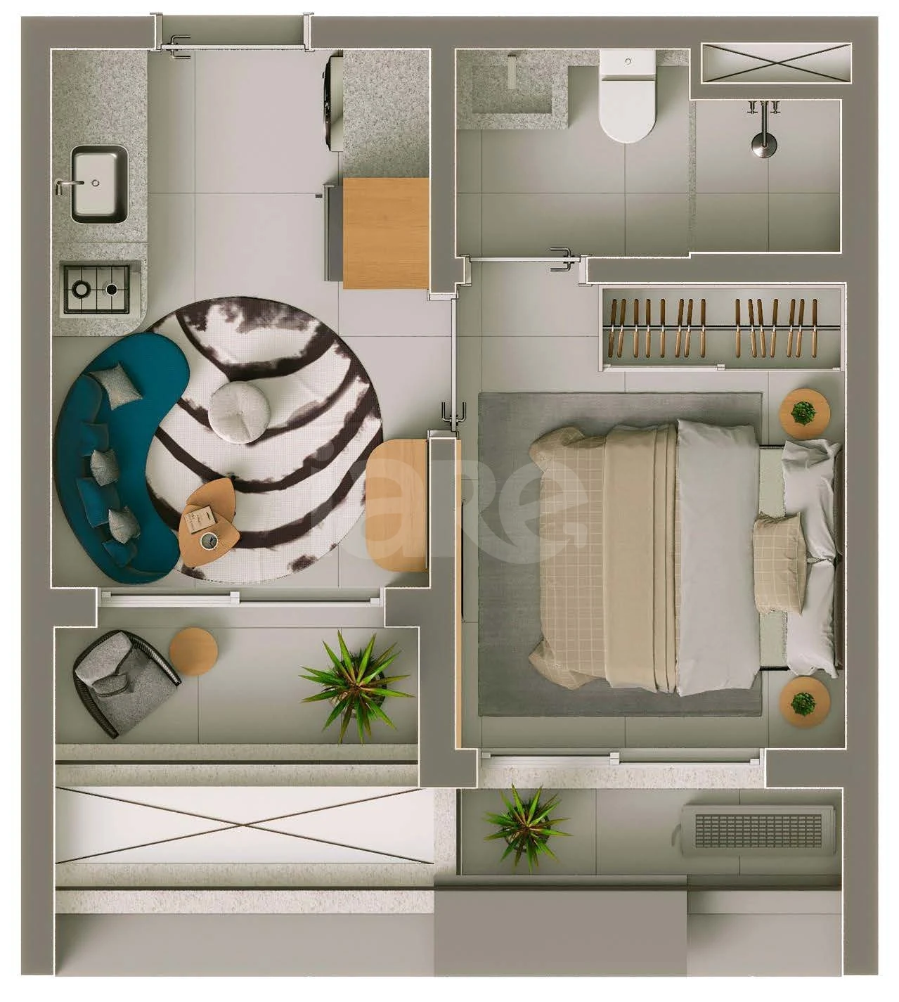 Planta — Apartamento 27,44 m²