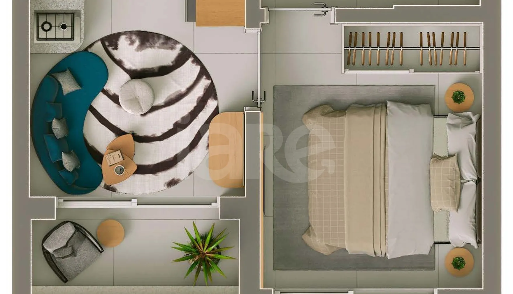 Planta — Apartamento 27,44 m²