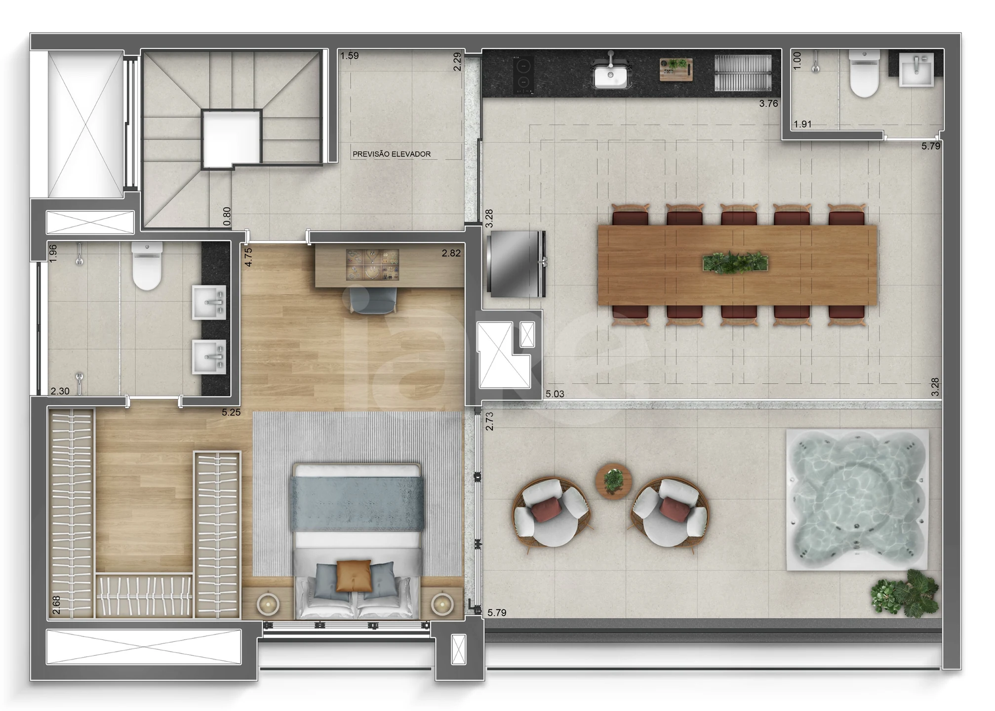 Planta — Cobertura Duplex 179,19 m²