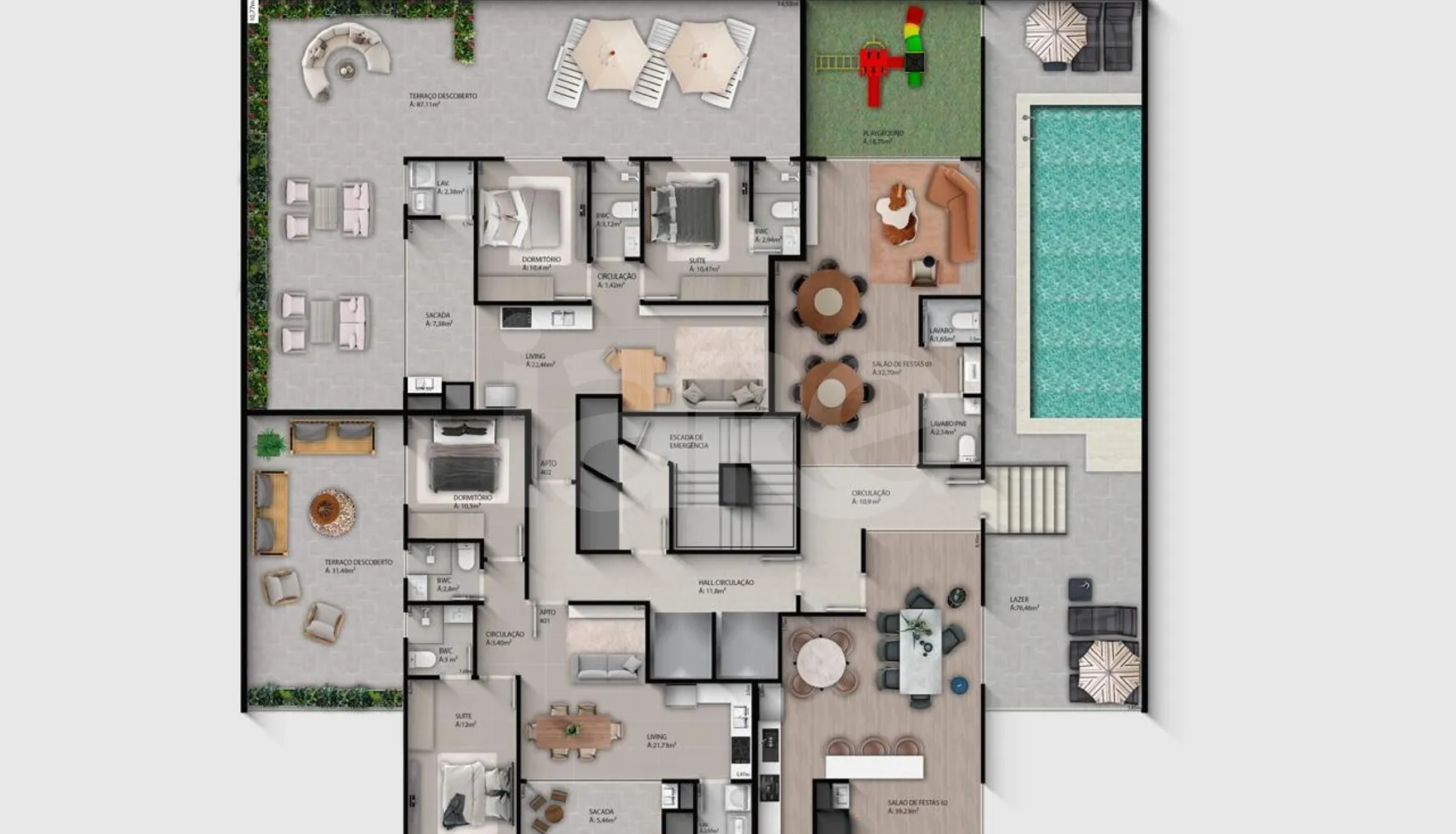 Planta — Pavimento lazer 1