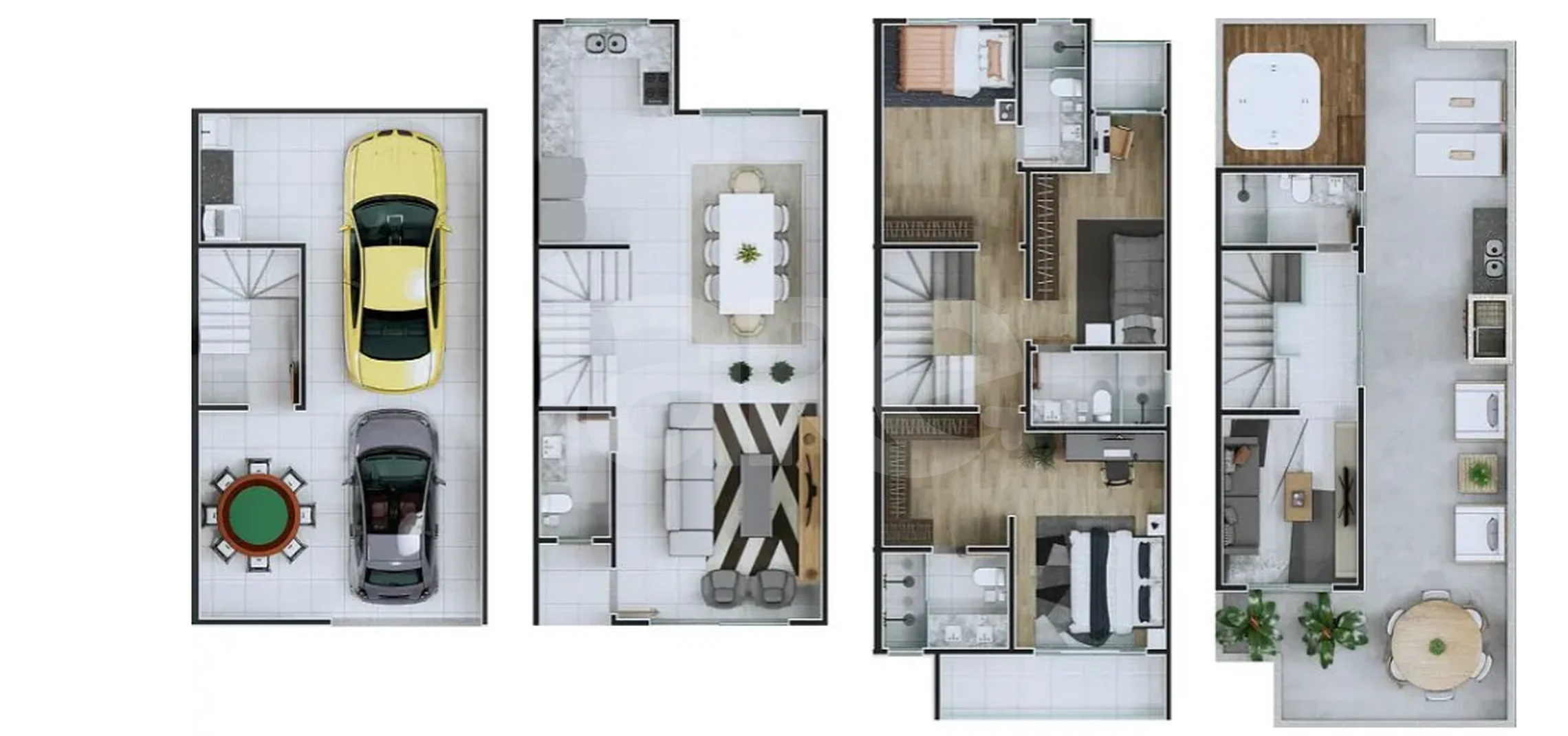 Planta — Casa em Condomínio 196 m²