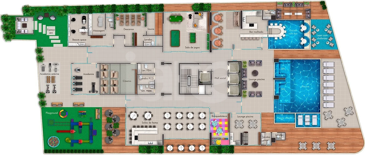 Planta — Pavimento lazer