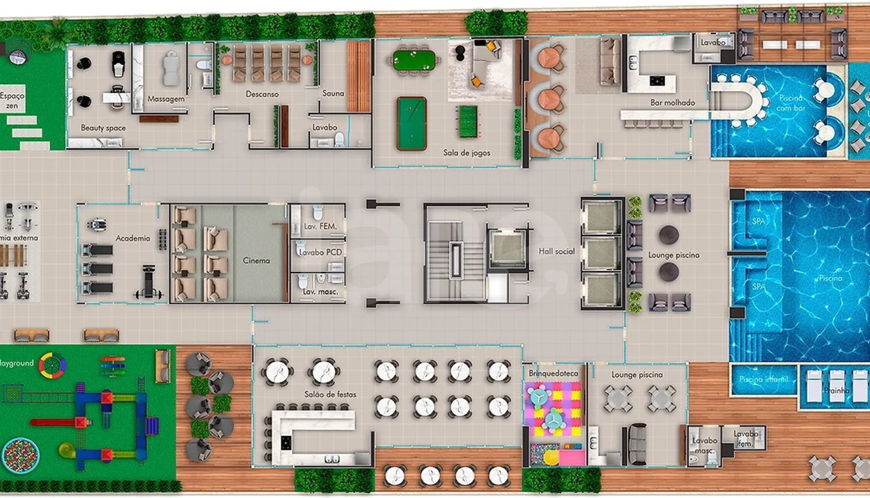 Planta — Pavimento lazer