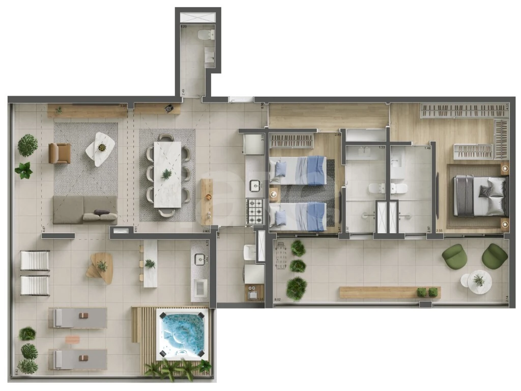 Planta — Cobertura Horizontal 148,66 m²