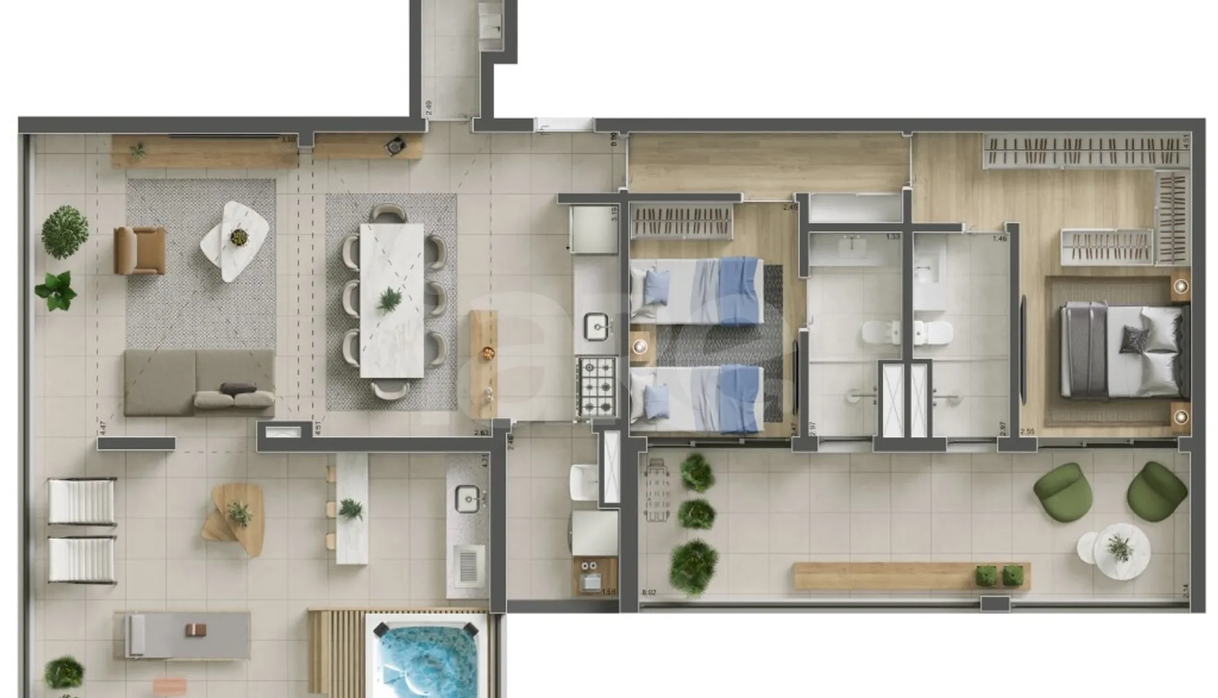 Planta — Cobertura Horizontal 148,66 m²