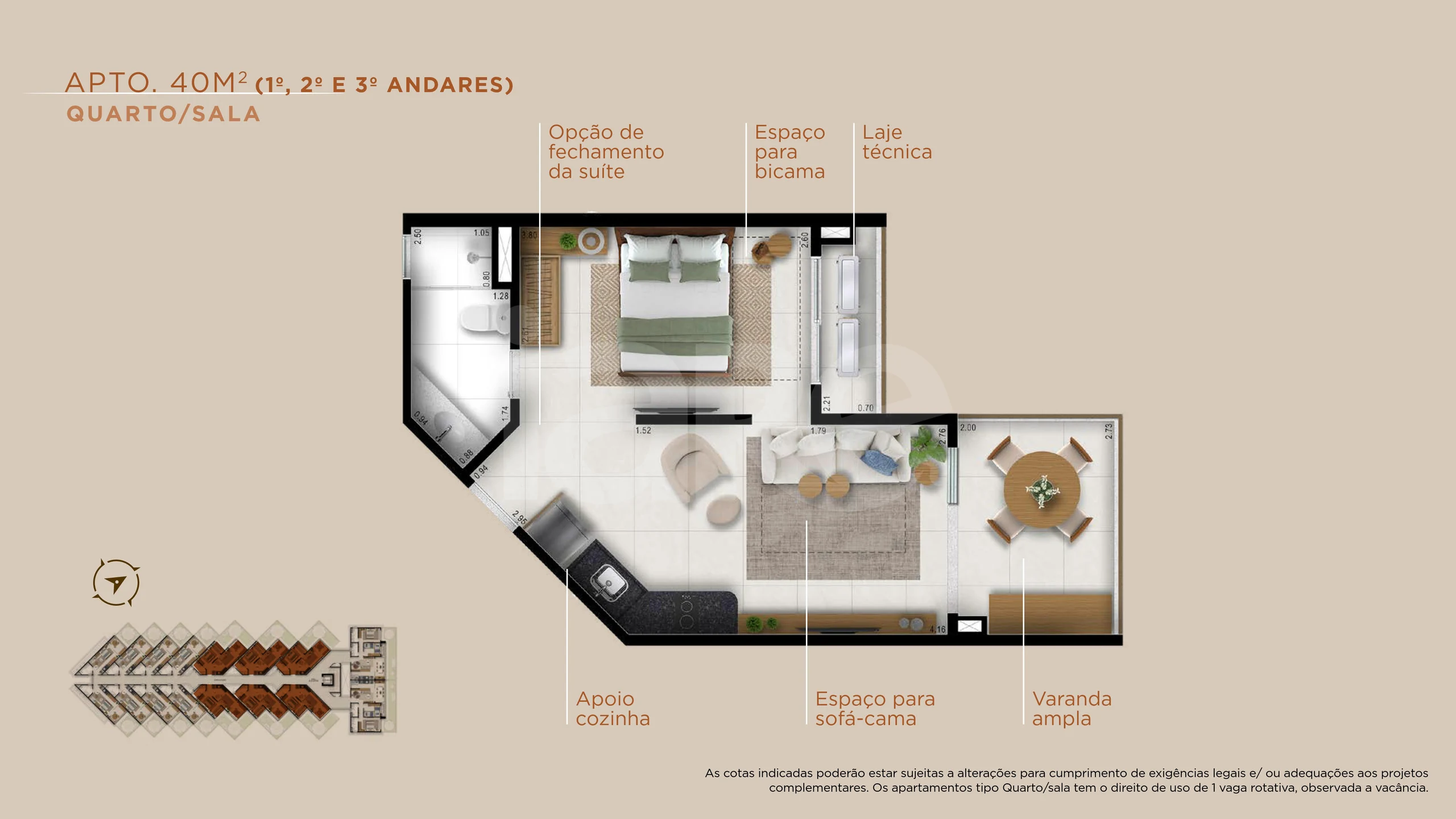 Planta — Apartamento 40 m²