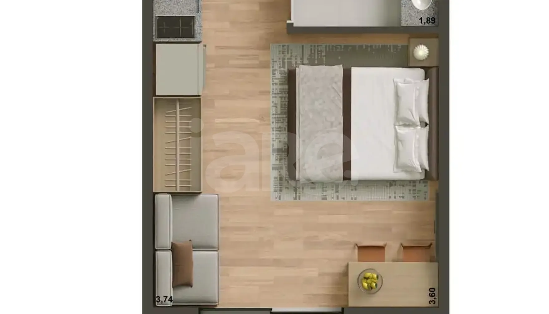Planta — Studio 24 m²