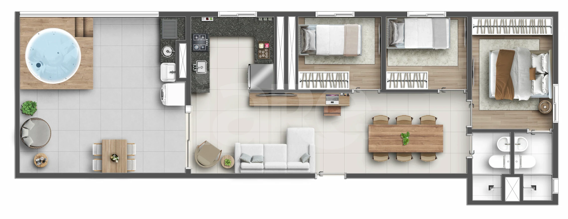 Planta — Garden 74,83 m²