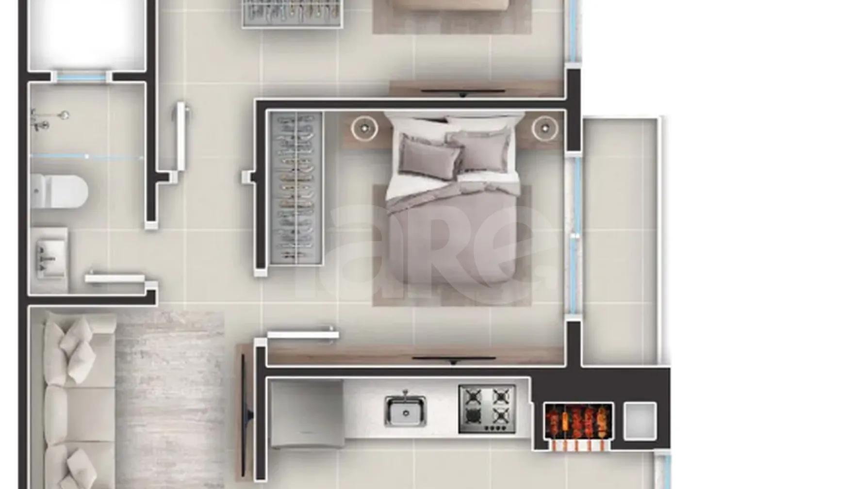 Planta — Apartamento 56,46 m²