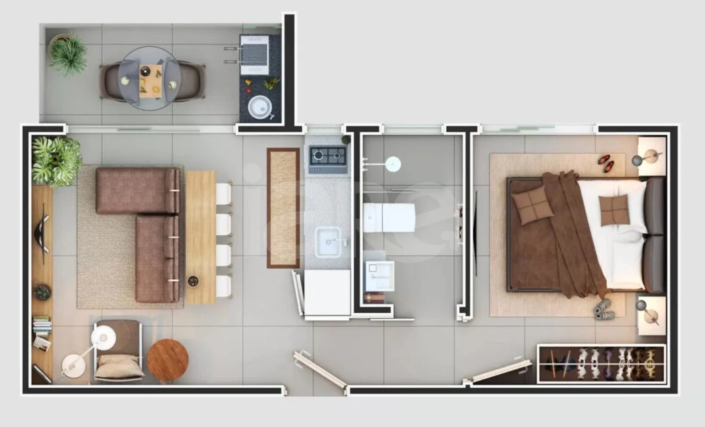 Planta — Apartamento 29 m²