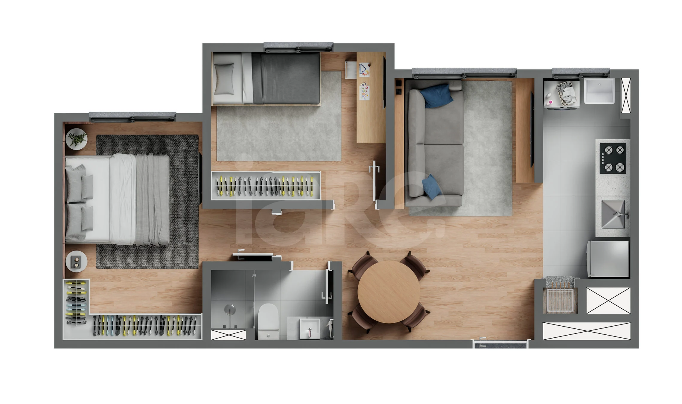 Planta — Apartamento 46,74 m²