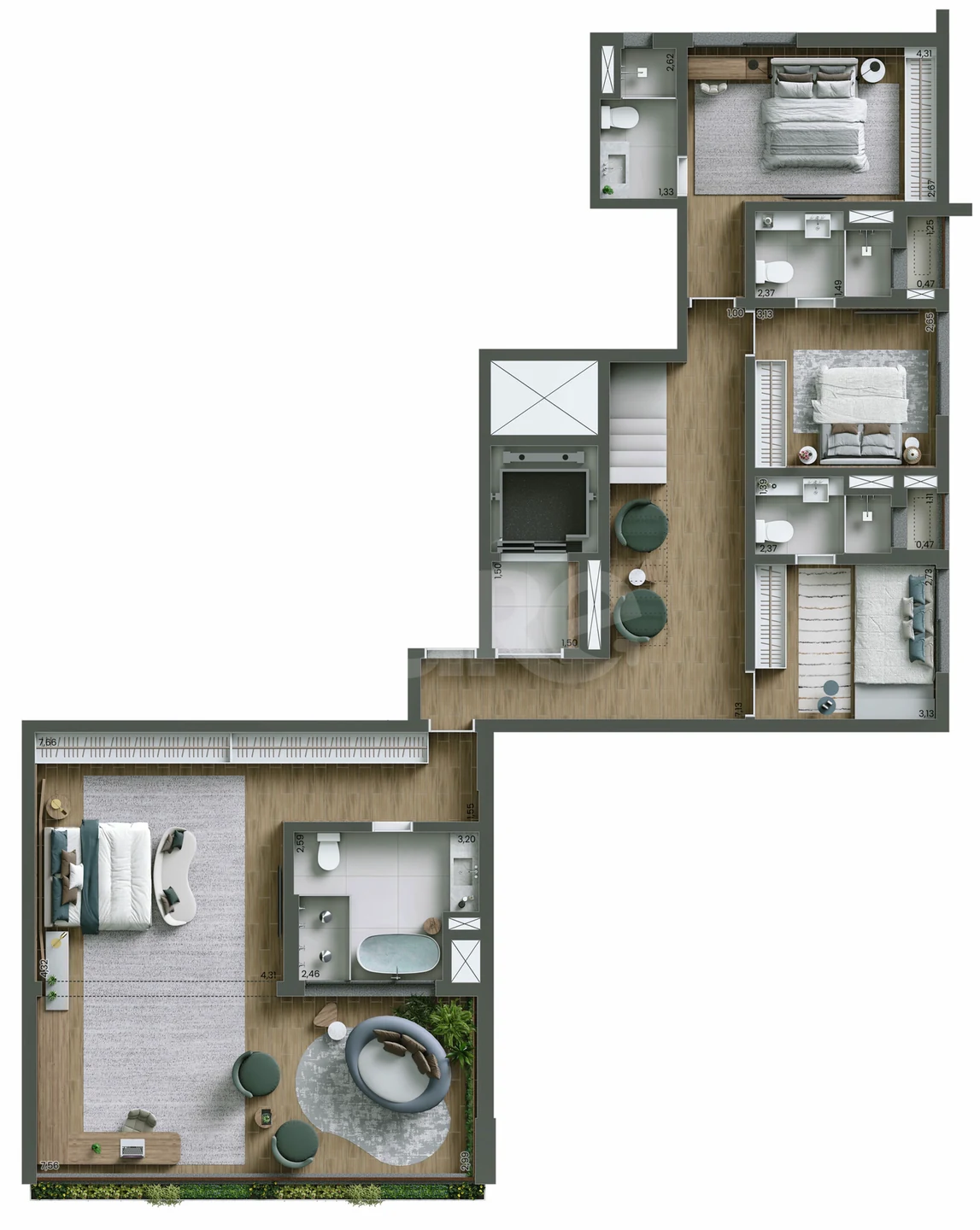 Planta — Cobertura Duplex 447,51 m²
