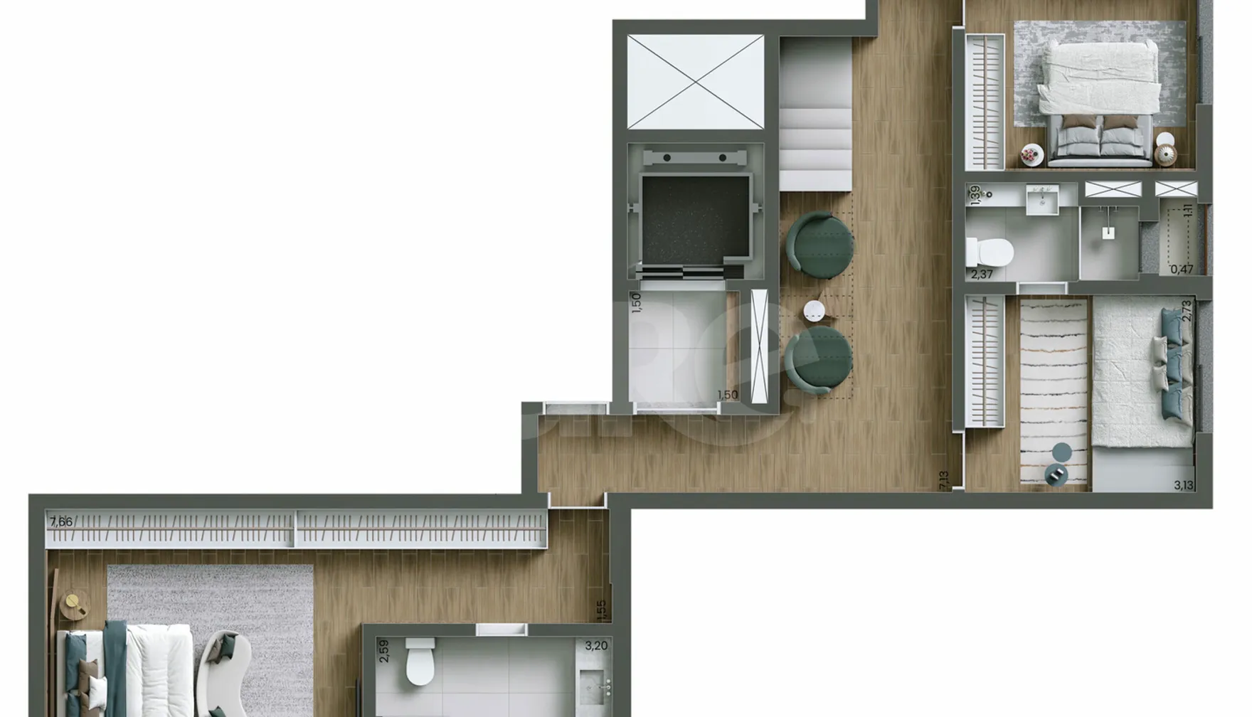 Planta — Cobertura Duplex 447,51 m²