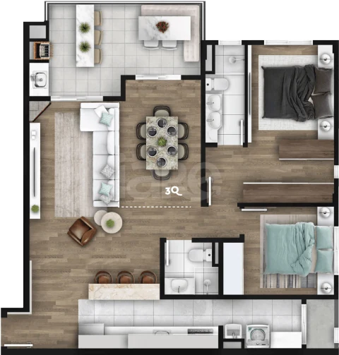 Planta — Garden 101,49 m²