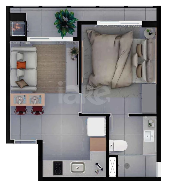 Planta — Apartamento 33,7 m²