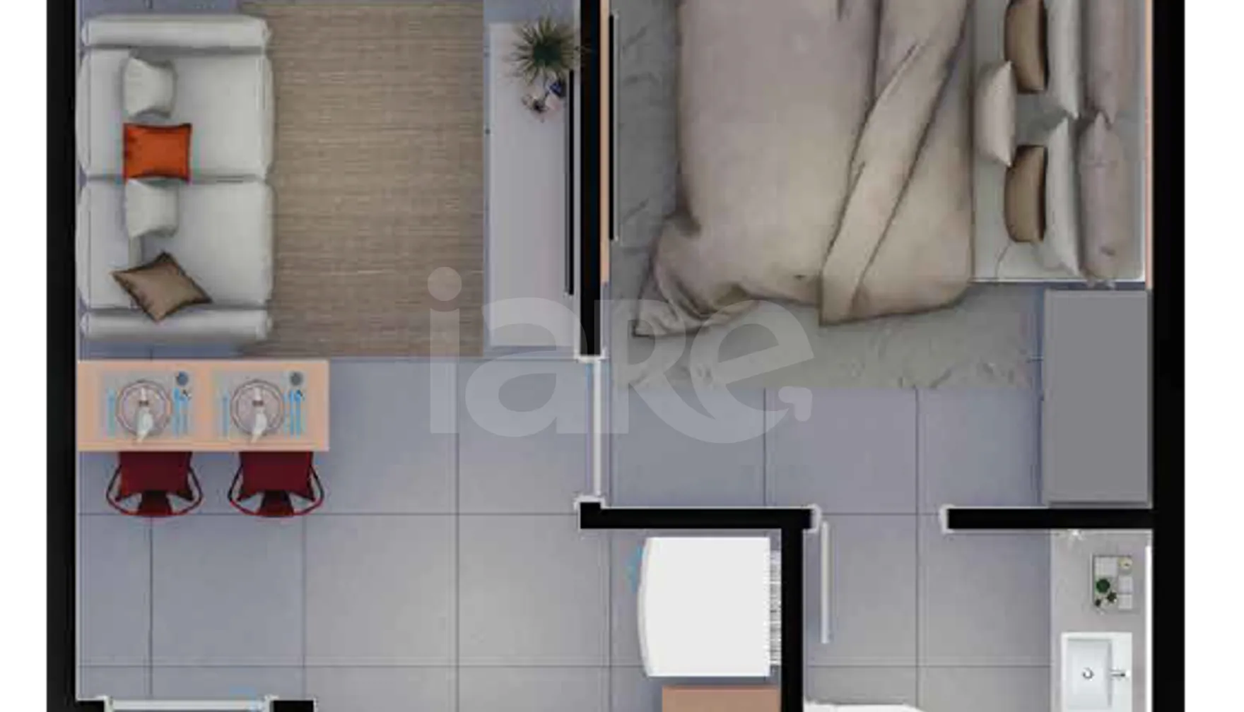 Planta — Apartamento 33,7 m²