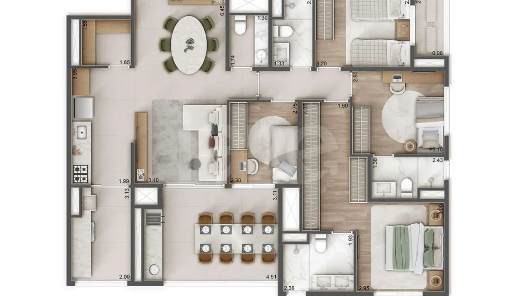Planta — Apartamento 125,15 m²