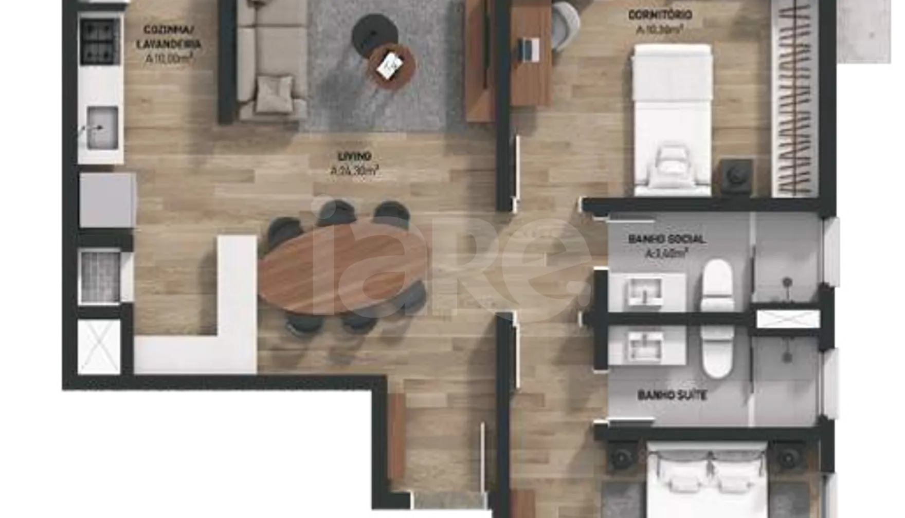 Planta — Apartamento 88,84 m²