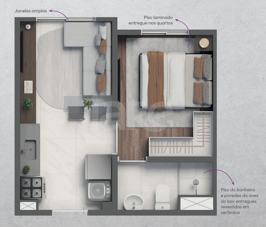 Planta — Apartamento 24,31 m²
