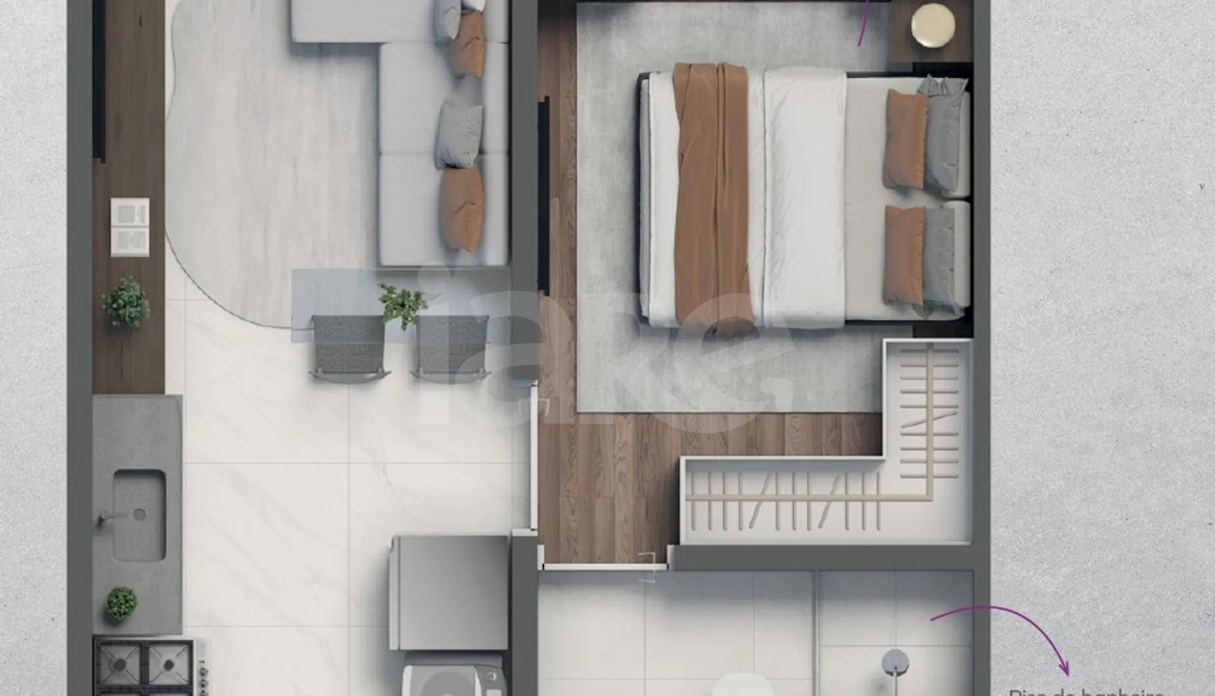 Planta — Apartamento 24,31 m²