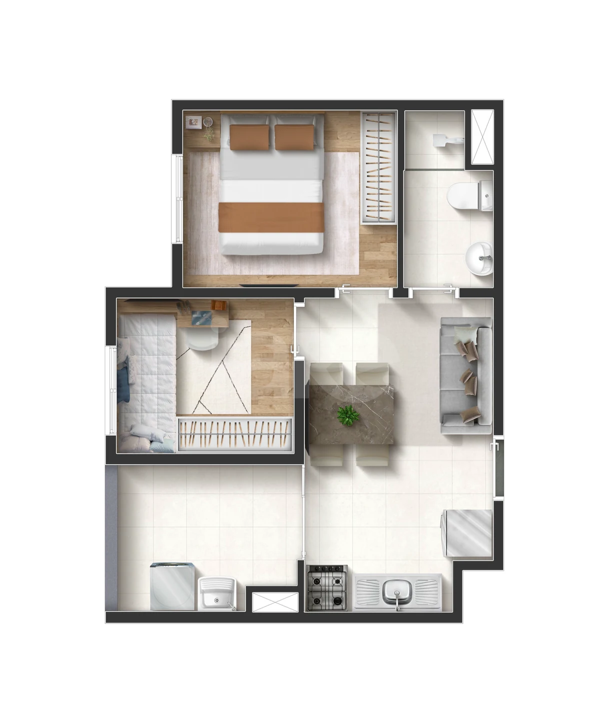 Planta — Apartamento 34 m²