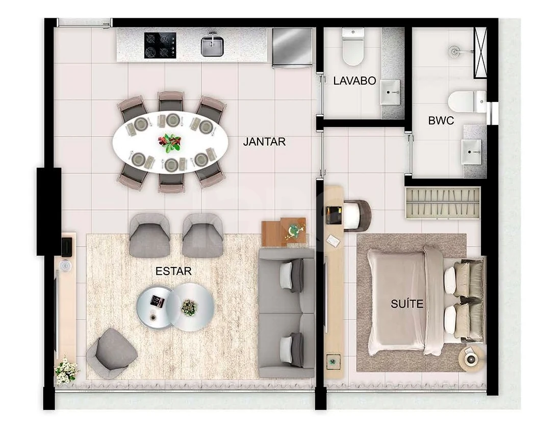 Planta — Apartamento 50,51 m²