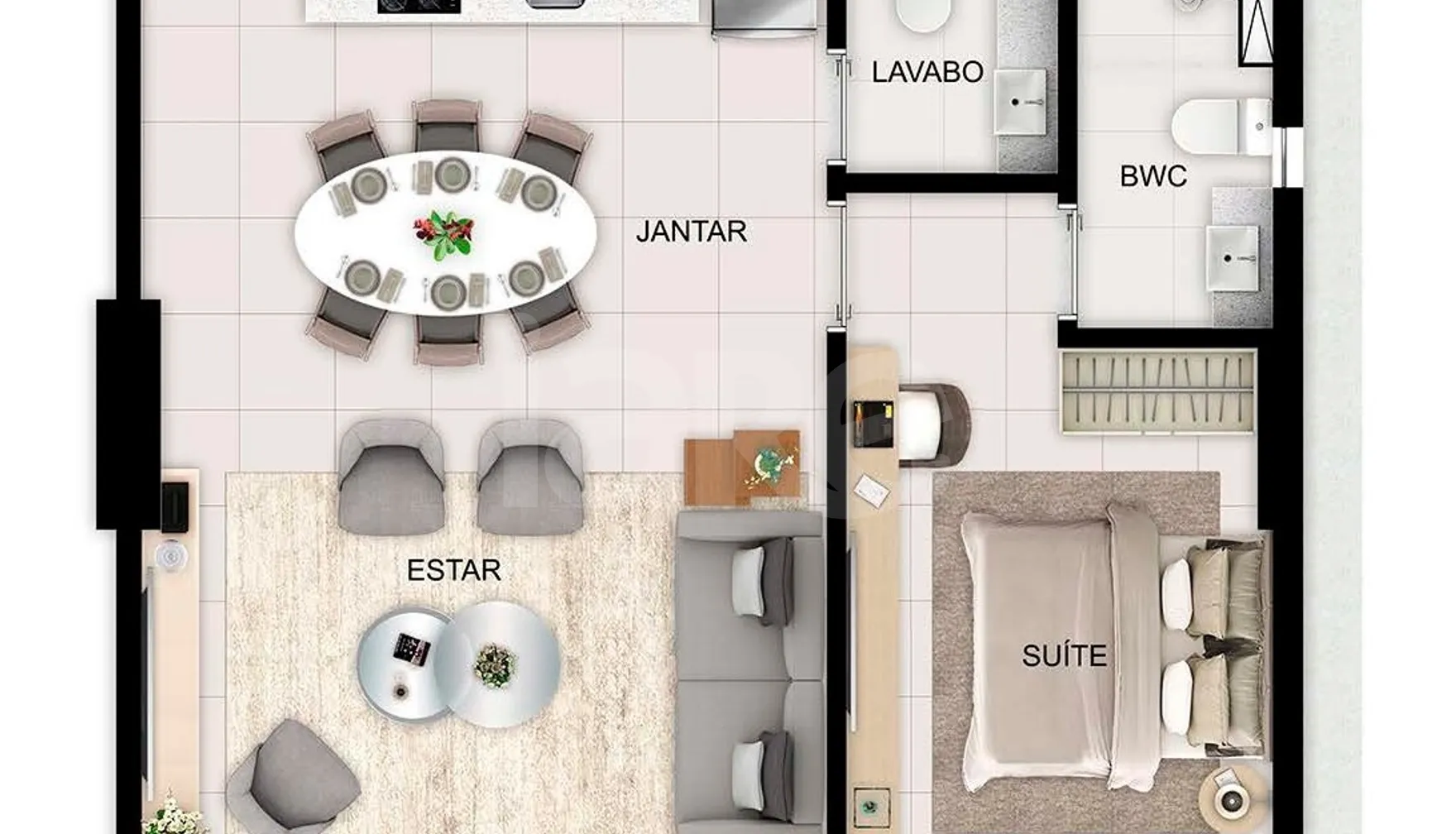 Planta — Apartamento 50,51 m²