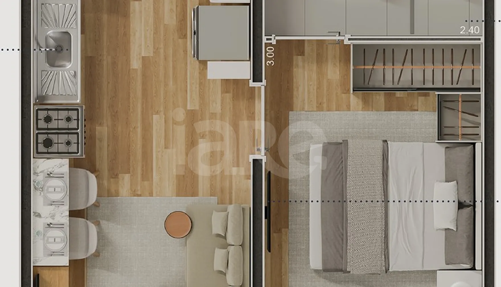 Planta — Apartamento 25,77 m²