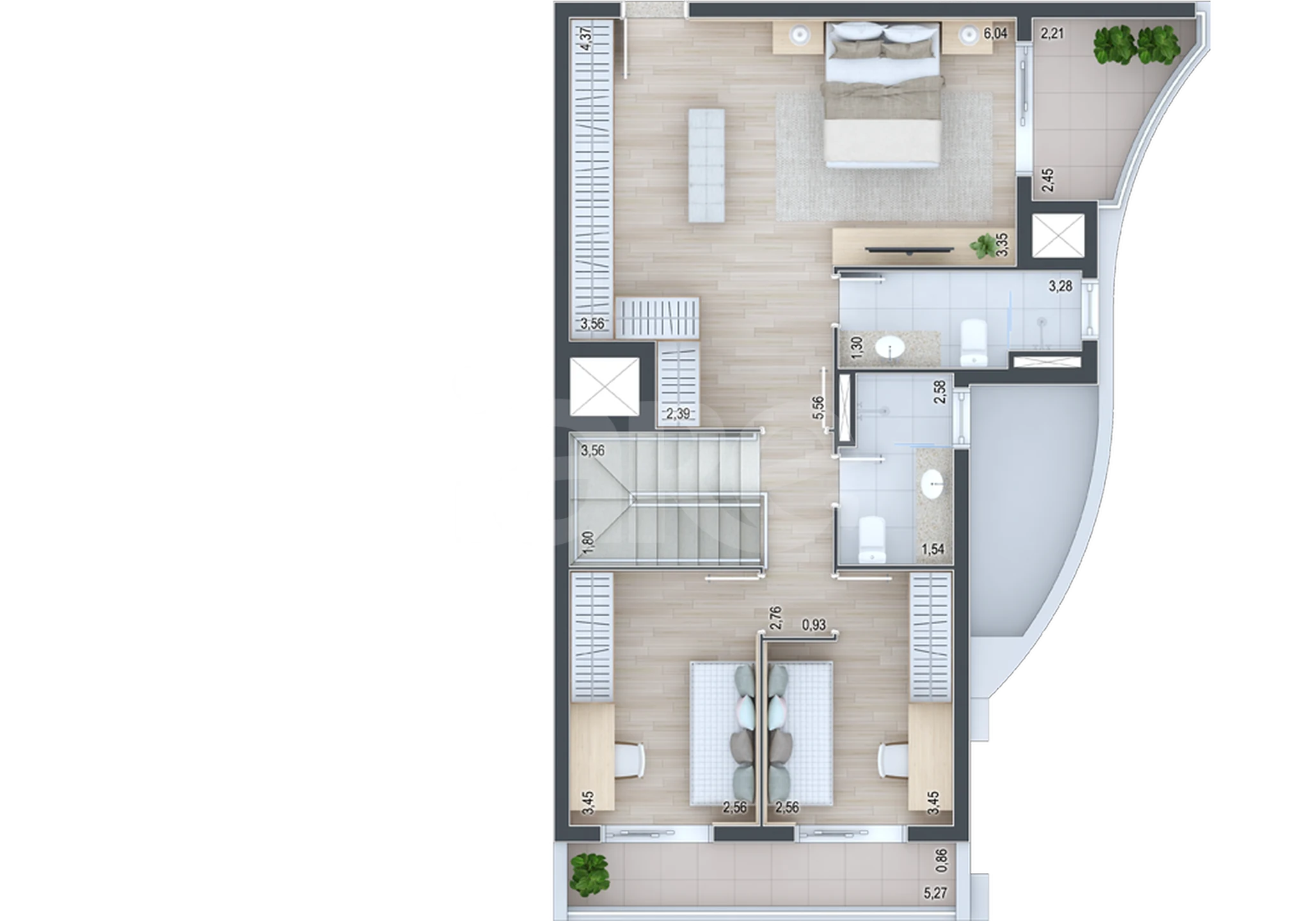 Planta — Cobertura Duplex 183,94 m²