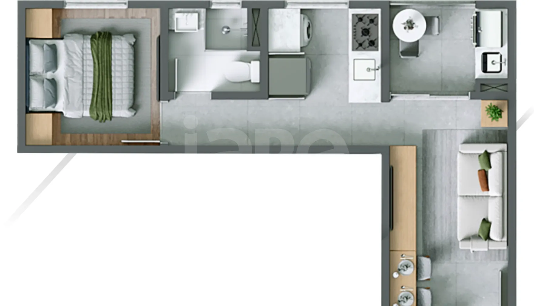 Planta — Apartamento 32,97 m²