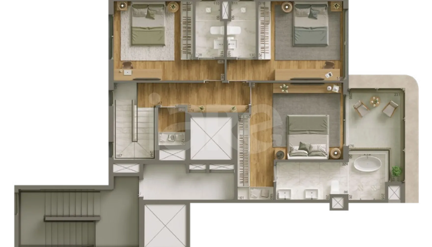 Planta — Cobertura Duplex 185,58 m²