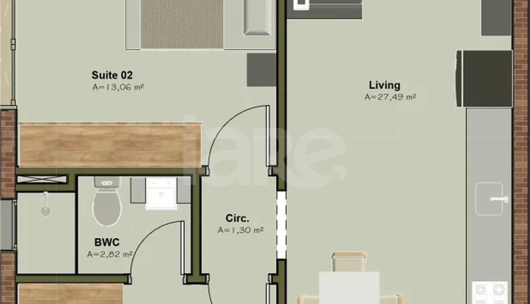 Planta — Apartamento 78,32 m²