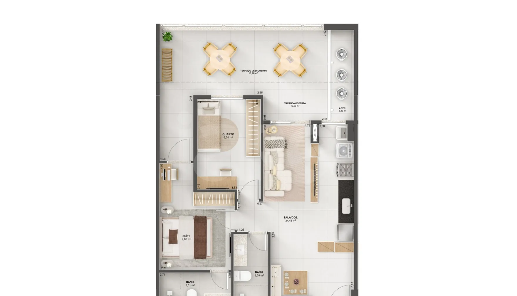 Planta — Apartamento 82,17 m²