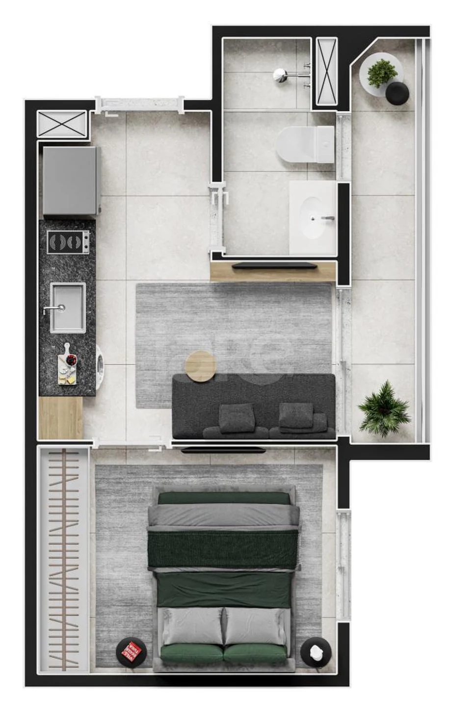 Planta — Apartamento 27,25 m²