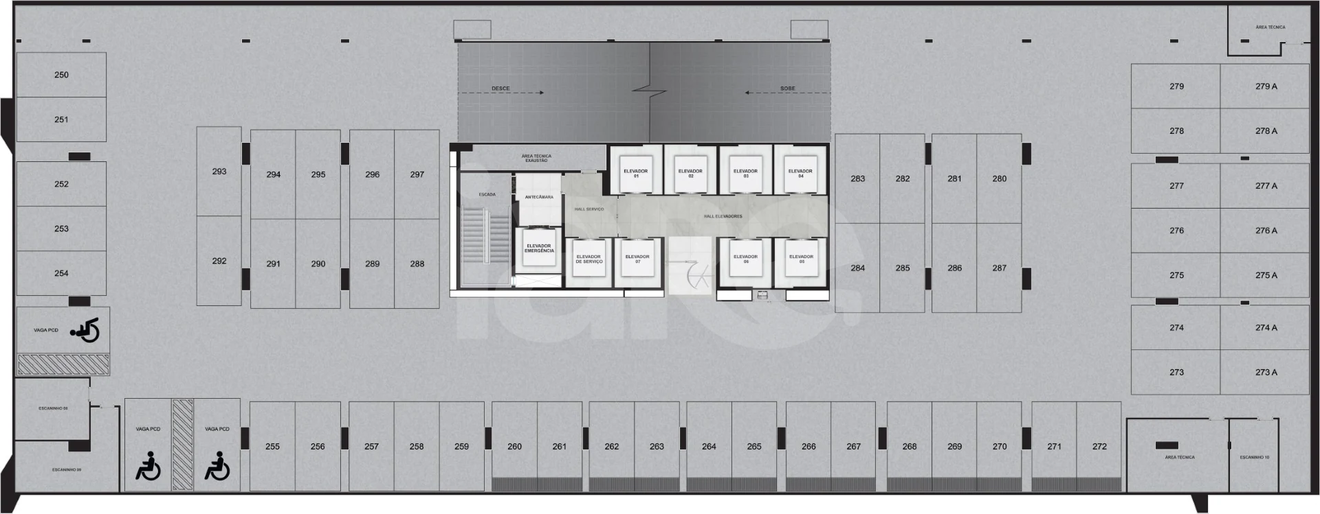 Planta — Pavimento garagem 2
