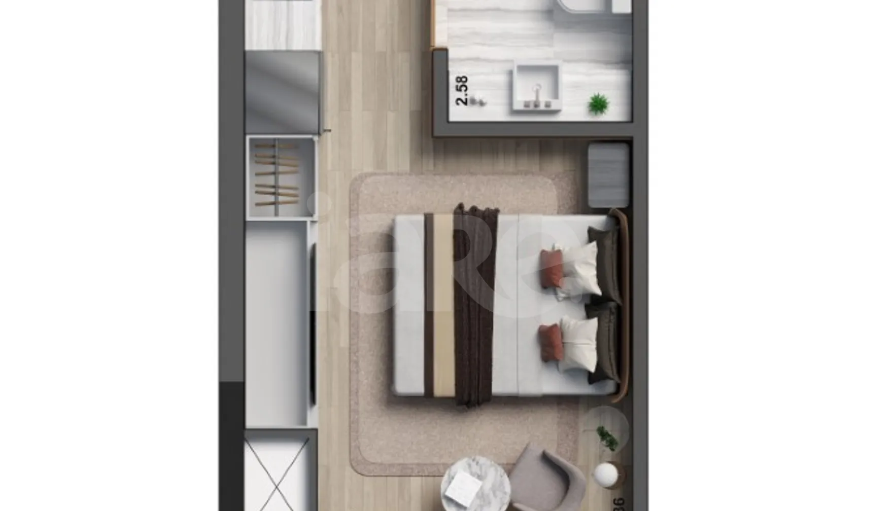 Planta — Studio 27,49 m²
