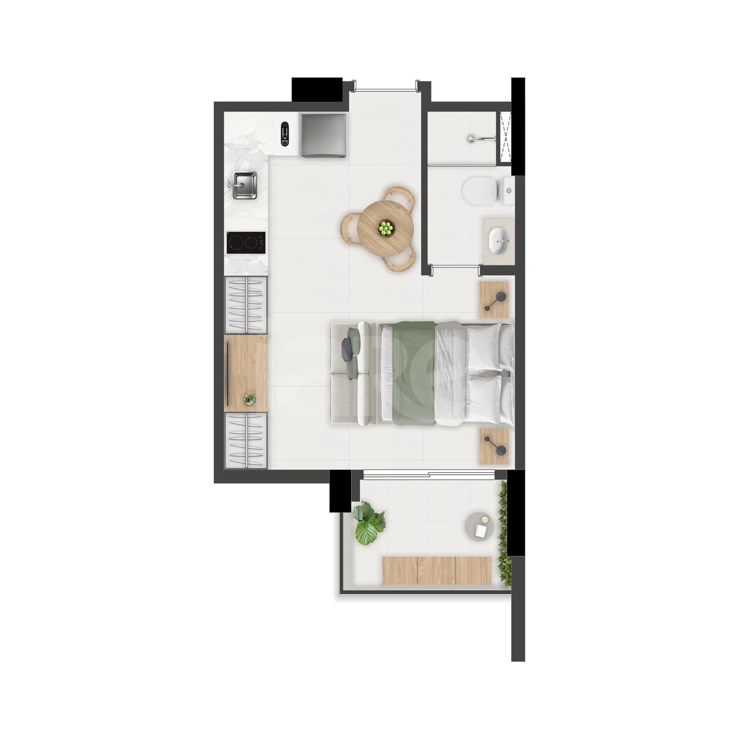 Planta — Apartamento 25,14 m²