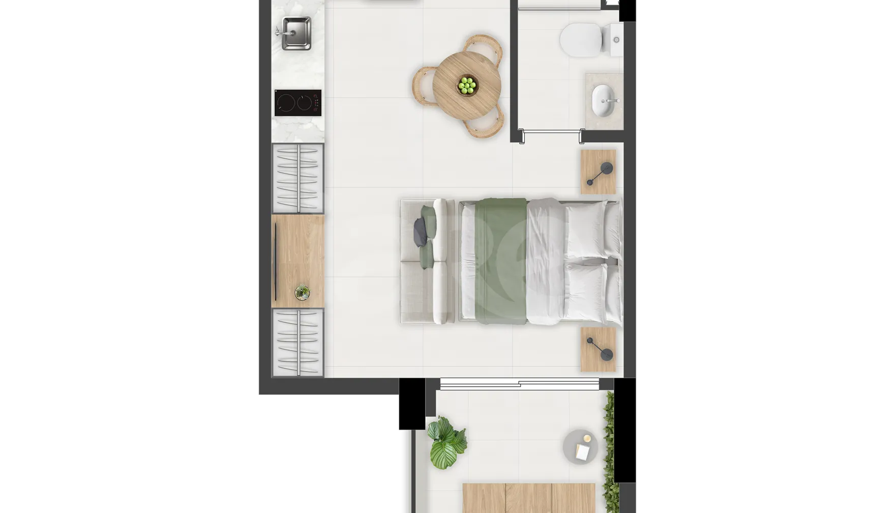 Planta — Apartamento 25,14 m²