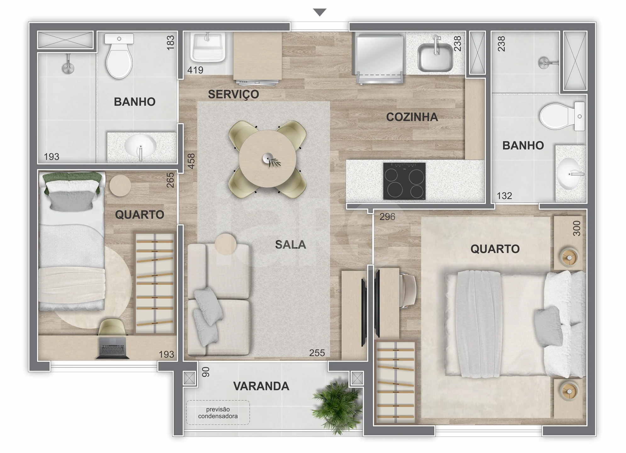 Planta — Apartamento 43 m²