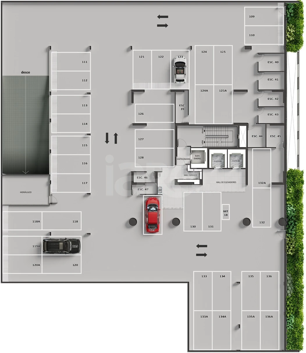 Planta — Pavimento garagem 2