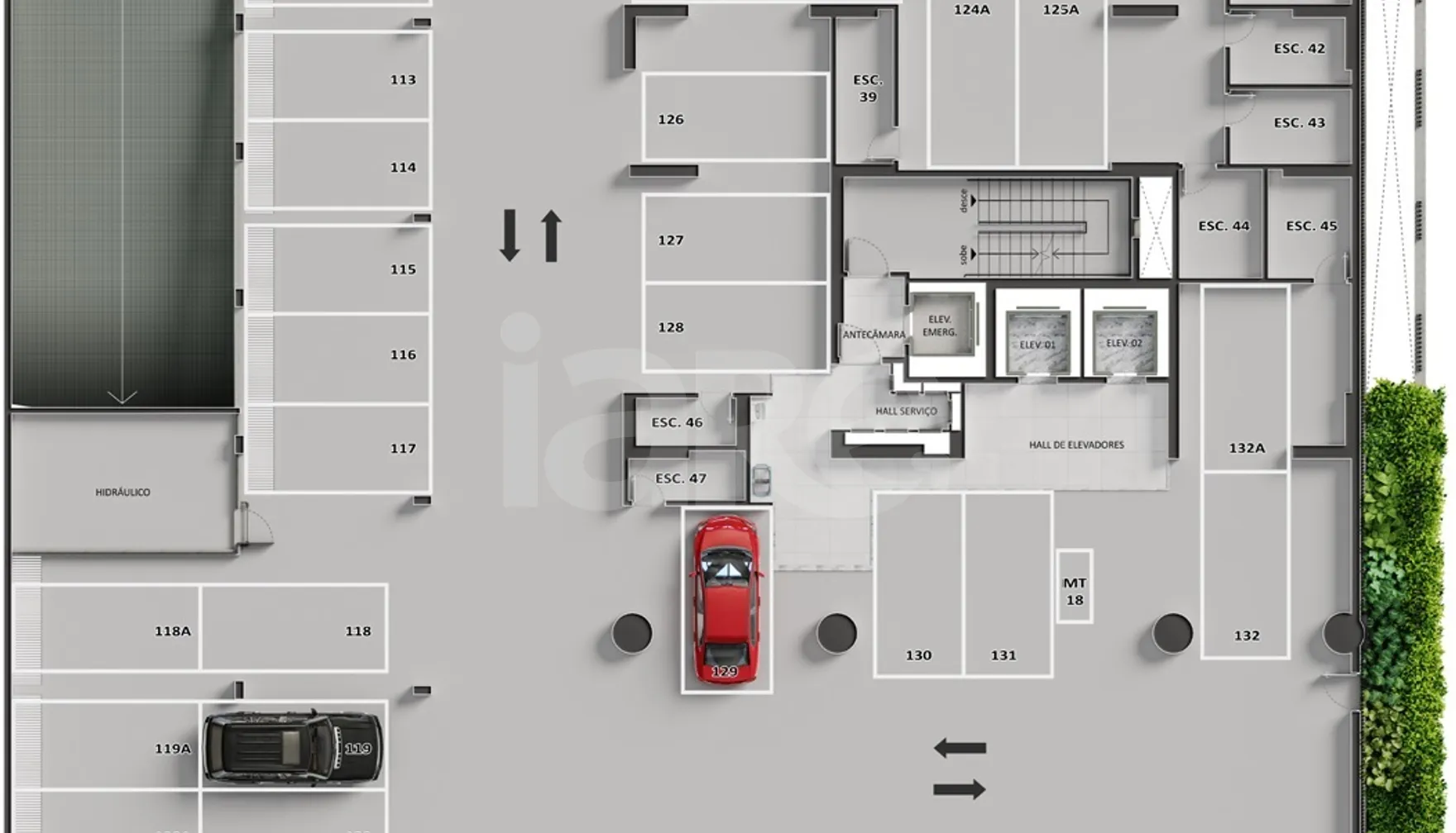 Planta — Pavimento garagem 2