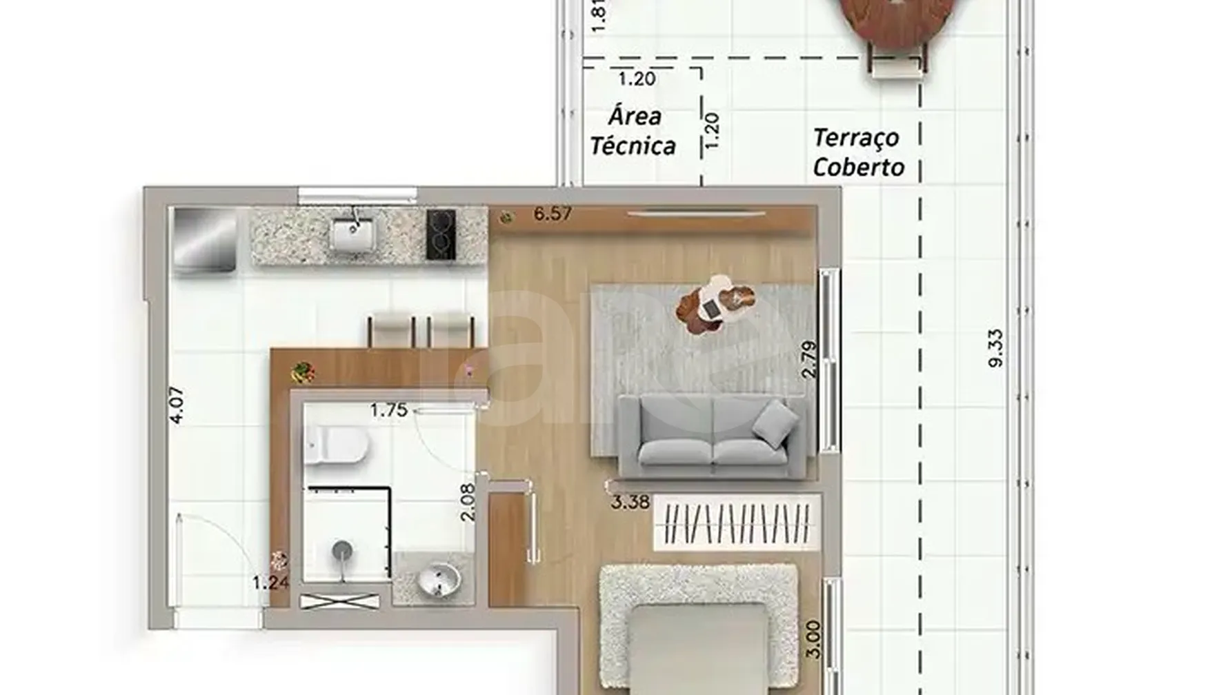 Planta — Garden 63,81 m²
