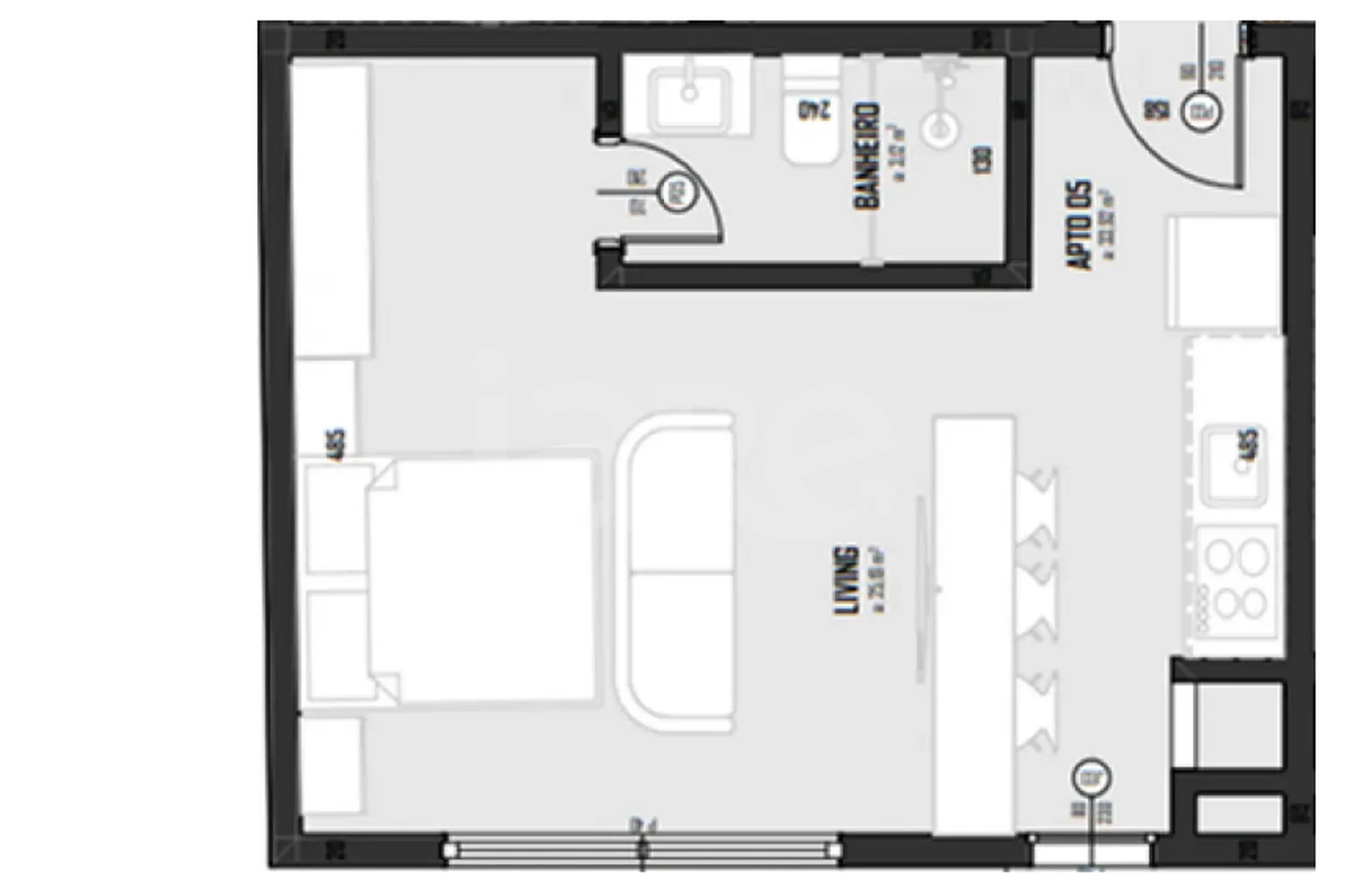 Planta — Apartamento 33,92 m²