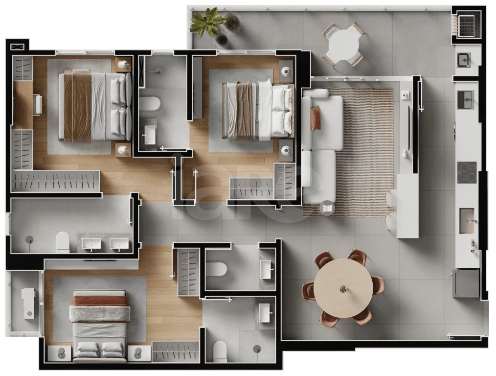 Planta — Garden 125,94 m²