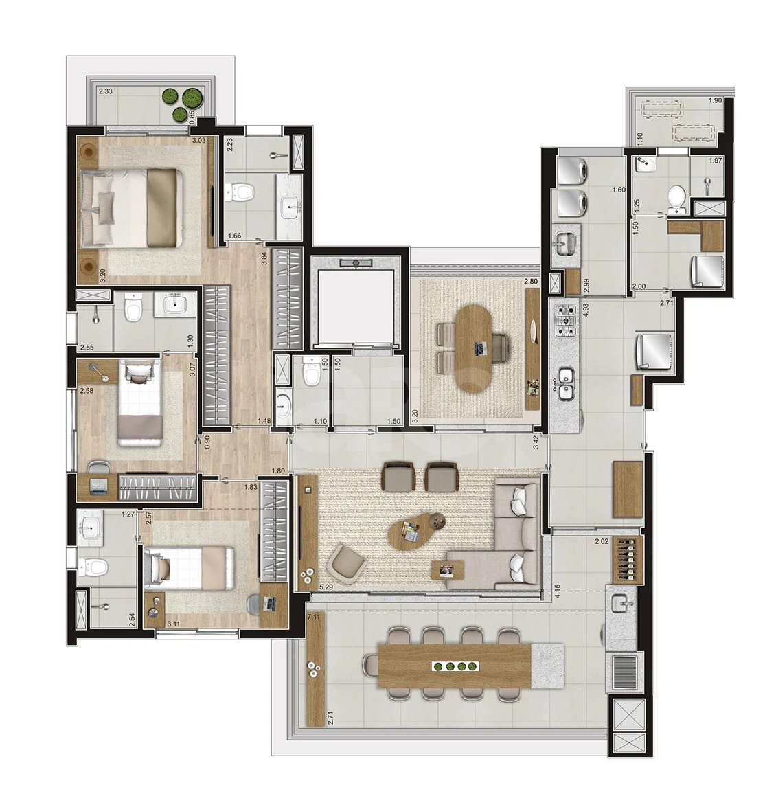 Planta — Apartamento 150 m²
