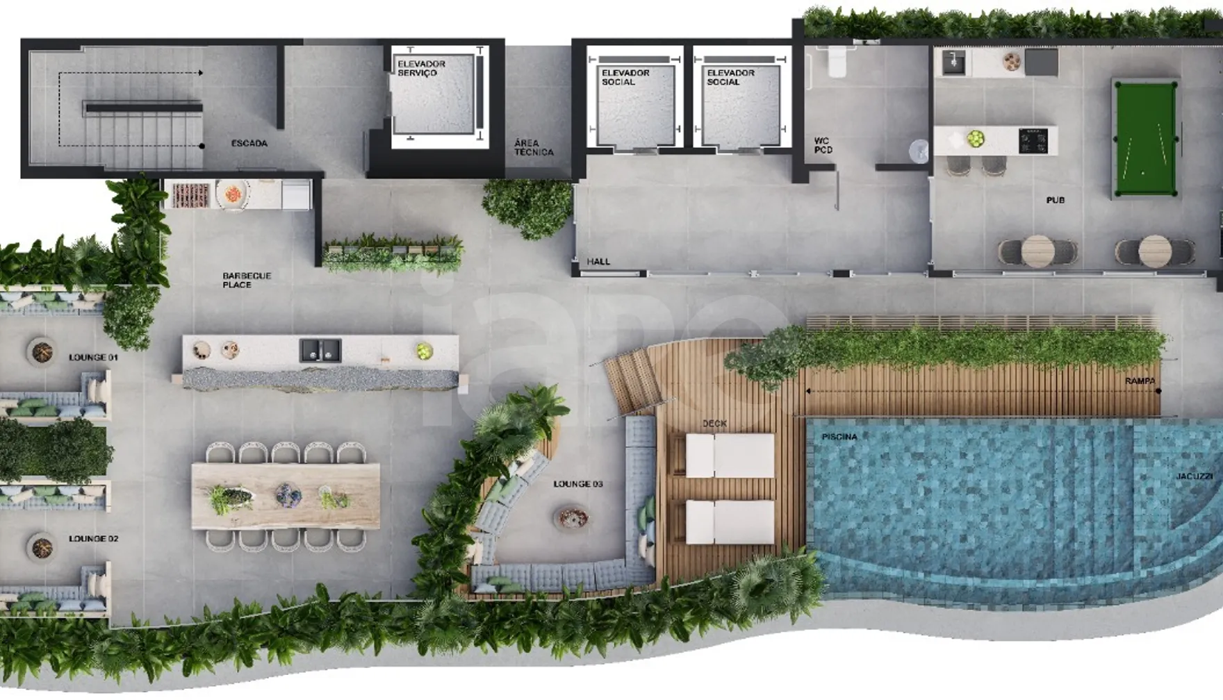 Planta — Pavimento cobertura