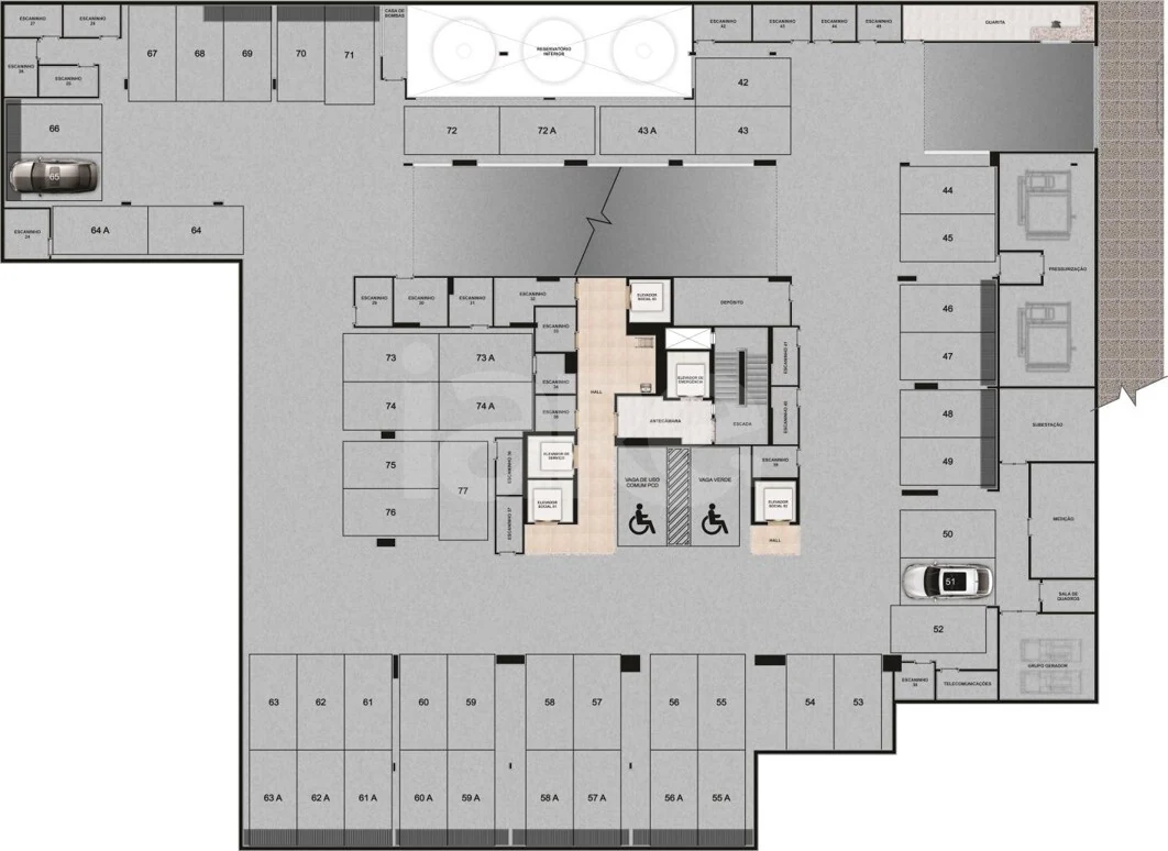 Planta — Pavimento subsolo 1